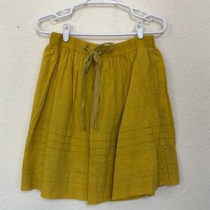 Anthropologie Odille Mustard Yellow Lined Skirt S